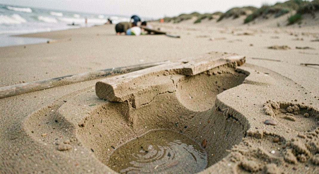 Detailed working view of sandbar shape within peak selection